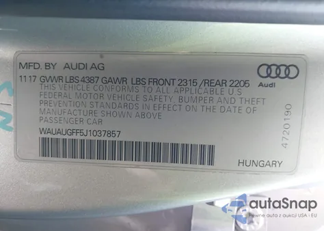 2018 Audi A3 2.0T Premium/2.0T Tech Premium из США, поврежденный, VIN WAUAUGFF5J1037857